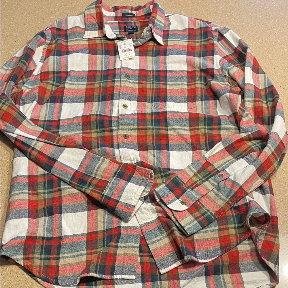 NWT-J. Crew Red and Green Plaid Casual Shirt